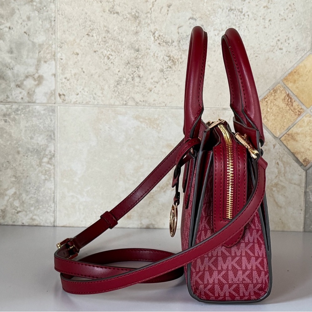 Michael Kors Sheila SM Satchel Shoulder Crossbody Bag MK Cherry Multi - Picture 6 of 15